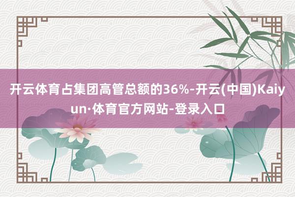 开云体育占集团高管总额的36%-开云(中国)Kaiyun·体育官方网站-登录入口