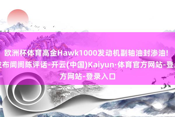 欧洲杯体育高金Hawk1000发动机副轴油封渗油! 高金发布阛阓陈评话-开云(中国)Kaiyun·体育官方网站-登录入口