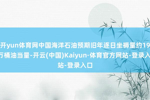开yun体育网中国海洋石油预期旧年逐日坐褥量约197万桶油当量-开云(中国)Kaiyun·体育官方网站-登录入口