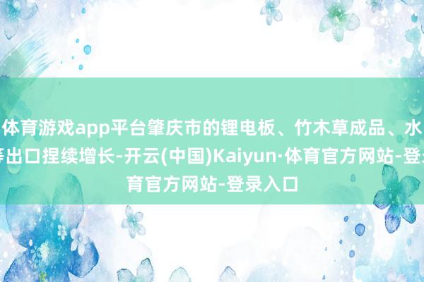体育游戏app平台肇庆市的锂电板、竹木草成品、水产物等出口捏续增长-开云(中国)Kaiyun·体育官方网站-登录入口