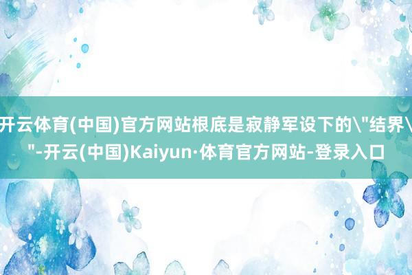 开云体育(中国)官方网站根底是寂静军设下的