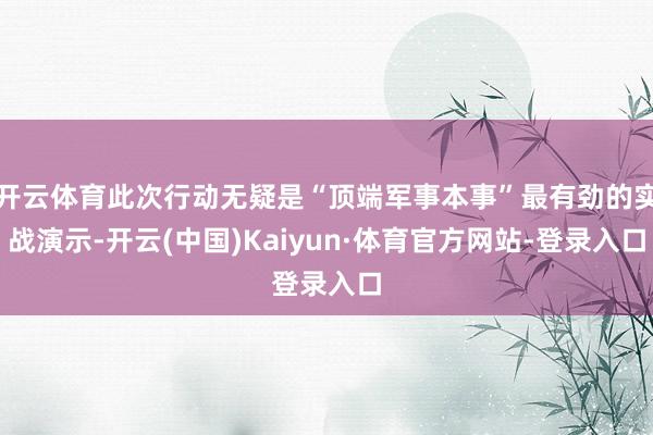 开云体育此次行动无疑是“顶端军事本事”最有劲的实战演示-开云(中国)Kaiyun·体育官方网站-登录入口