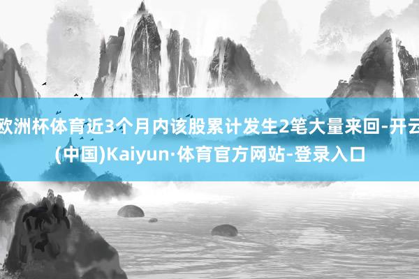 欧洲杯体育近3个月内该股累计发生2笔大量来回-开云(中国)Kaiyun·体育官方网站-登录入口