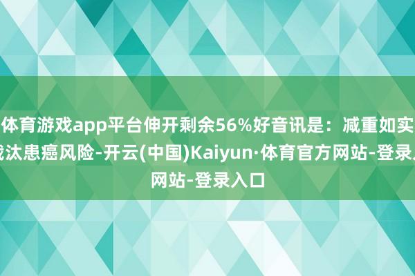 体育游戏app平台伸开剩余56%好音讯是：减重如实能裁汰患癌风险-开云(中国)Kaiyun·体育官方网站-登录入口